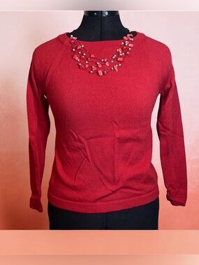Banana Republic Merino Wool Pullover Sweater XS Red Women’s